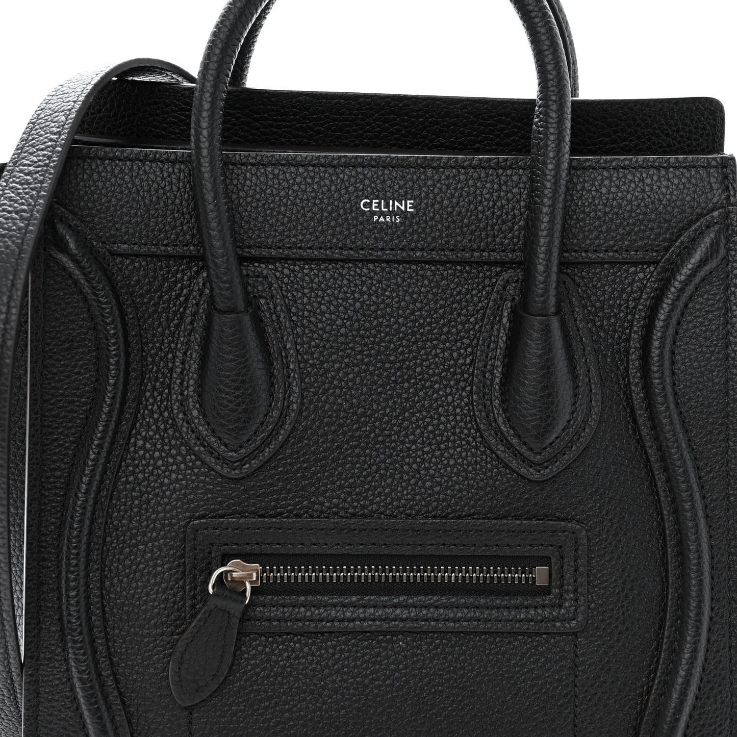 Drummed Calfskin Nano Luggage Black
