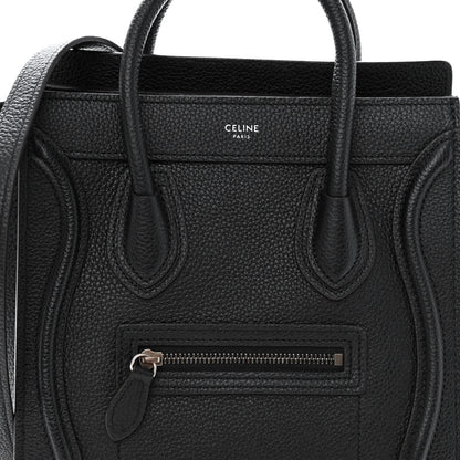 Celine Drummed Calfskin Nano Luggage Black 7 of 10