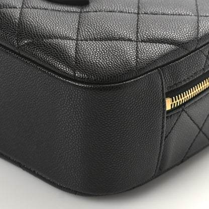 Chanel Caviar Quilted CC Top Handle Vanity Case Black 9 of 9