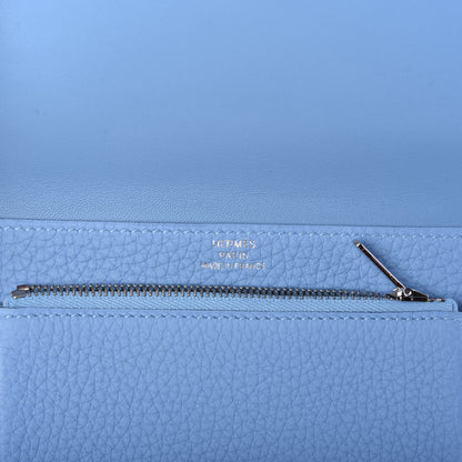Hermes Togo Dogon Compact Wallet Bleu Paradis 6 of 6