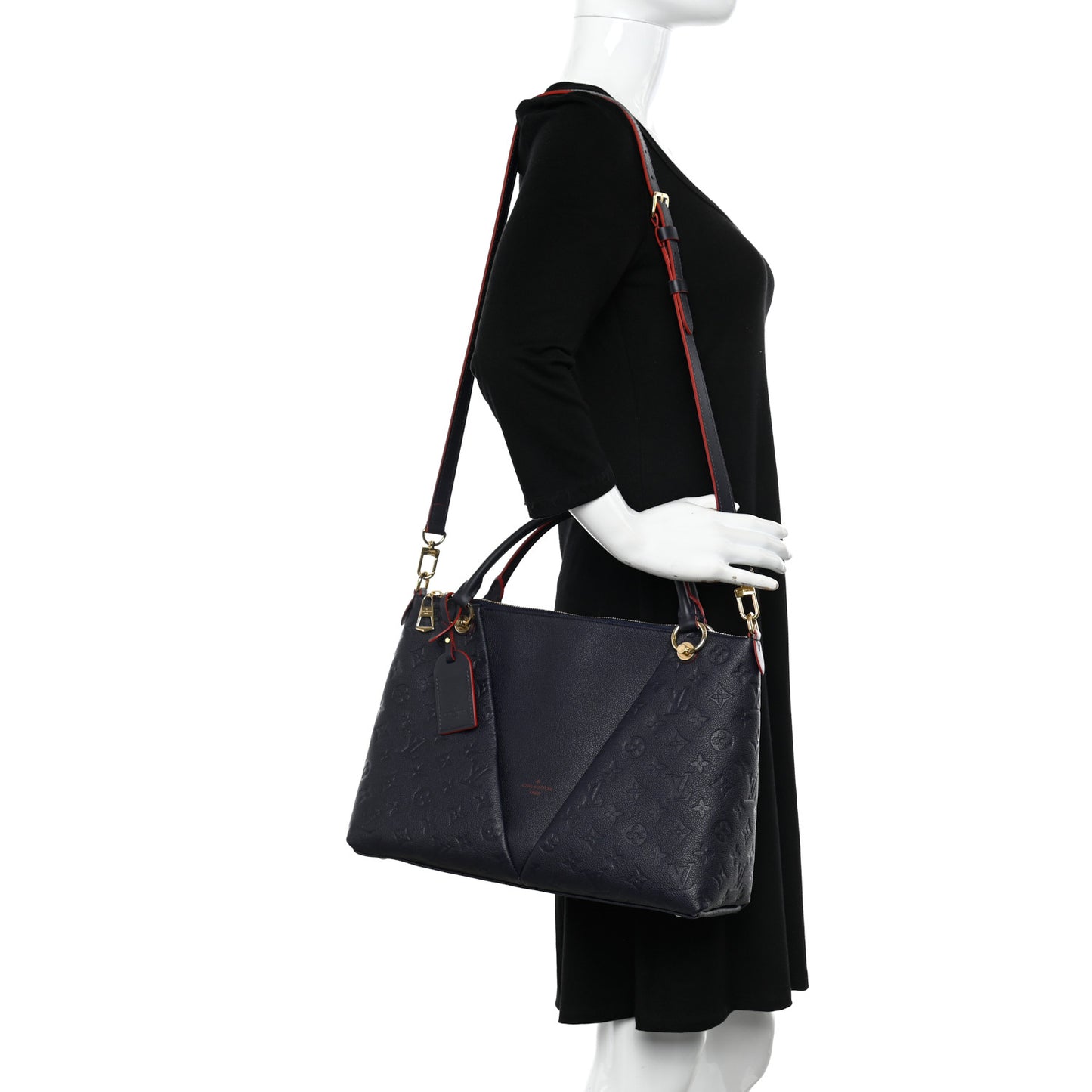 Empreinte V Tote MM Marine Rouge