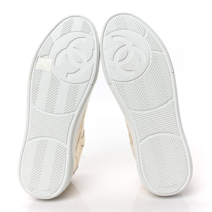 Chanel Laminated Calfskin CC Womens Sneakers 39 Golden 5 of 8