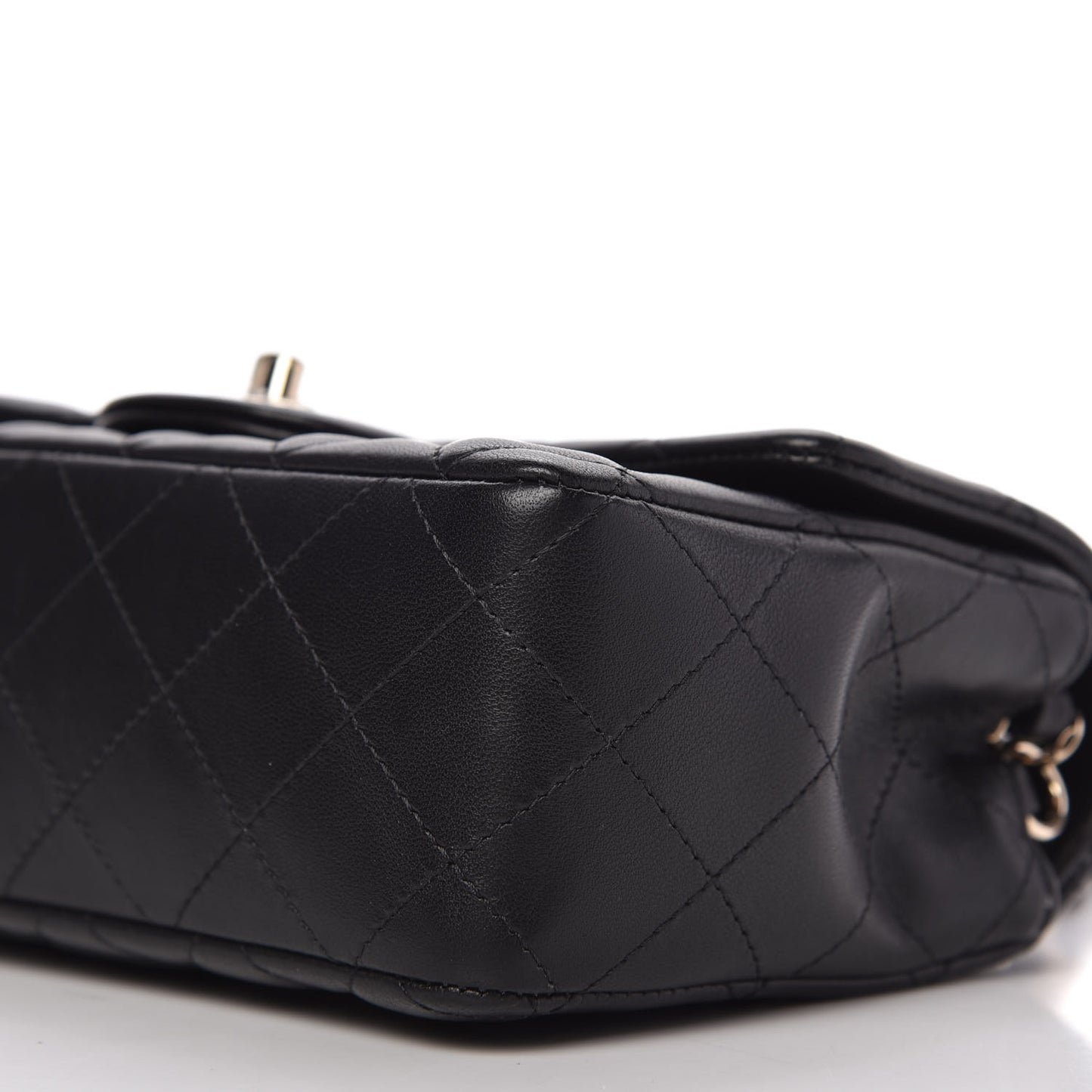 Lambskin Quilted Mini Rectangular Flap Black