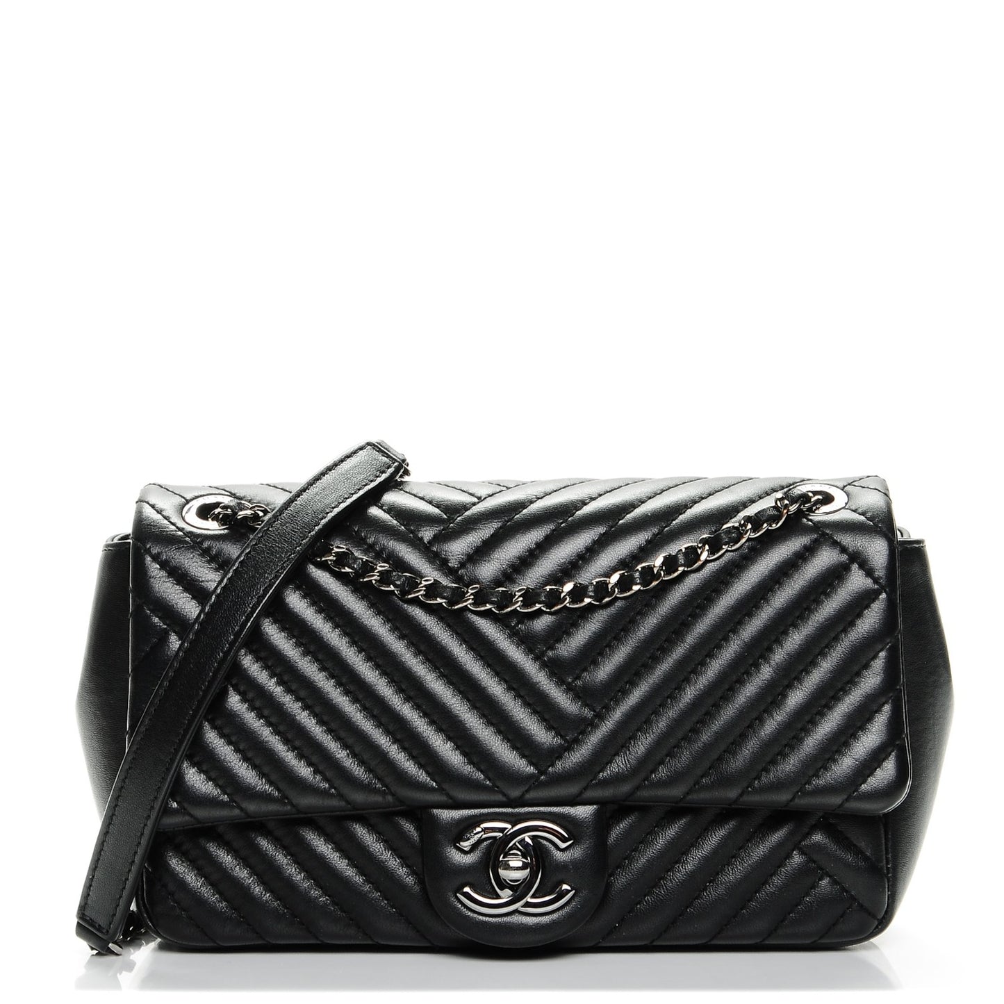 Lambskin Small CC Crossing Flap Black