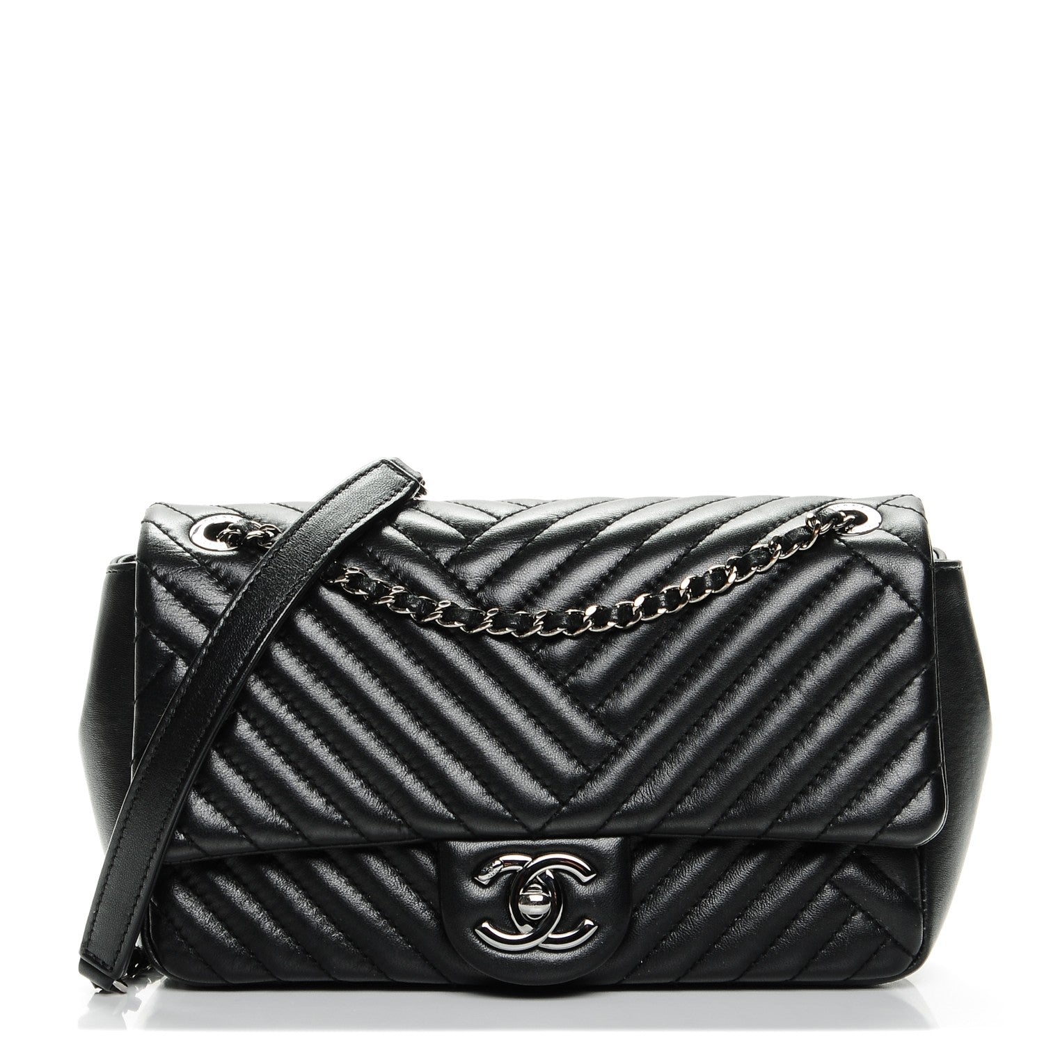 Chanel Lambskin Small CC Crossing Flap Black 1 of 7