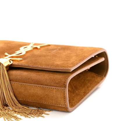 Saint Laurent Suede Small Classic Monogram Kate Tassel Satchel Light Ochre 10 of 12