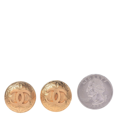 Chanel CC Button Clip On Earrings Gold 2 of 5