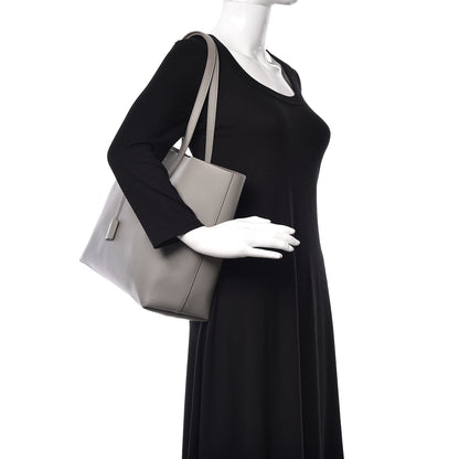 Saint Laurent Calfskin Large Shopping Tote Oyster Gray 2 of 20