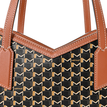 Moynat Calfskin Canvas M Tote PM Brown 8 of 10