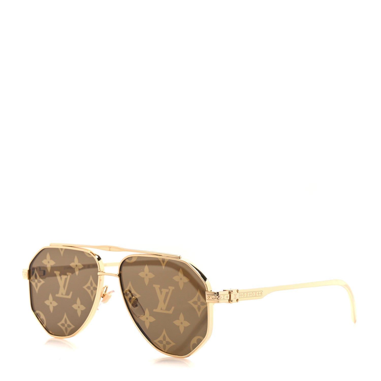 Louis Vuitton Monogram LV Flash Sunglasses Z1493U Gold 1 of 9