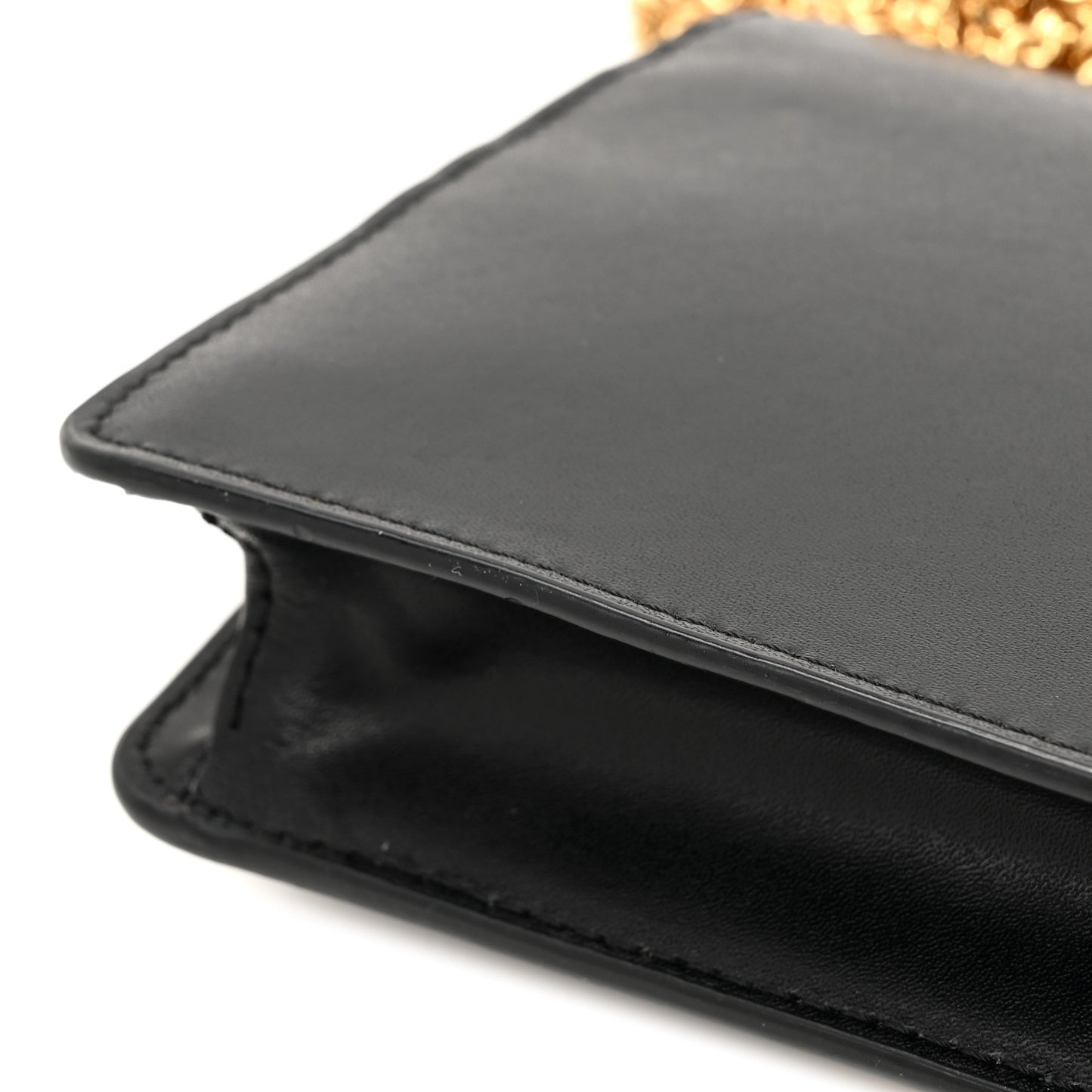 Vitello Liberty Lucido Metal Monster Eyes Tube Wallet on Chain Black