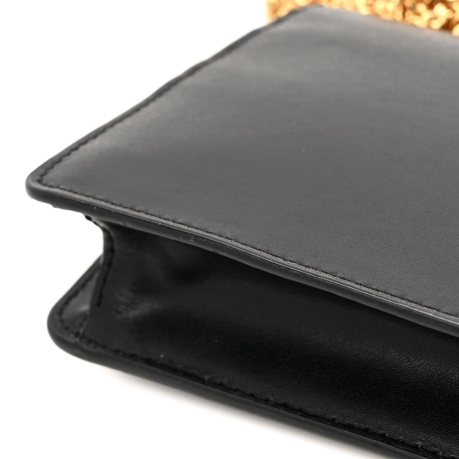 Fendi Vitello Liberty Lucido Metal Monster Eyes Tube Wallet on Chain Black 13 of 13