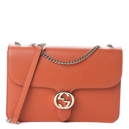 Gucci Dollar Calfskin Interlocking G Shoulder Bag Sun Orange 1 of 8