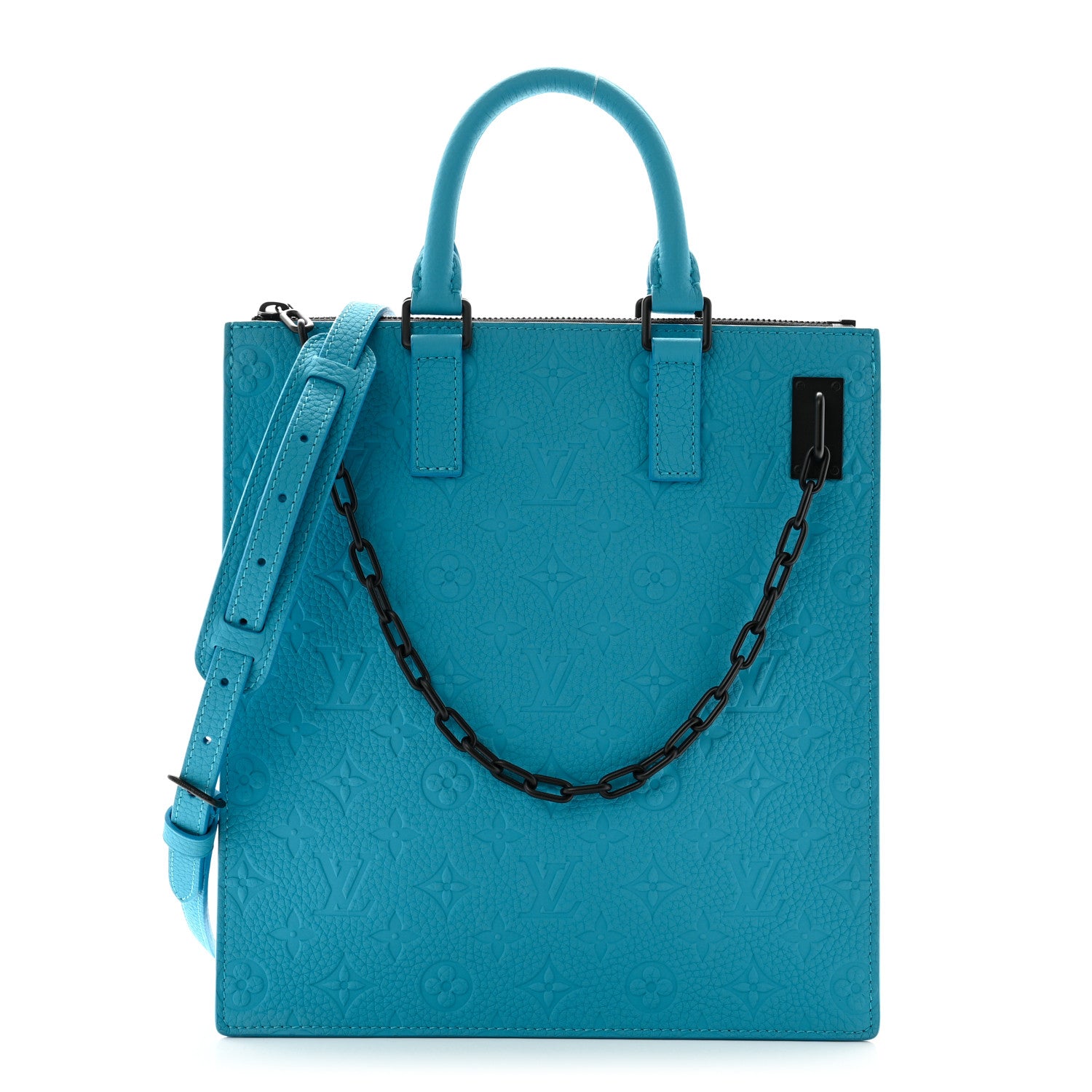 Louis Vuitton Taurillon Monogram Sac Plat Messenger Turquoise 1 of 10