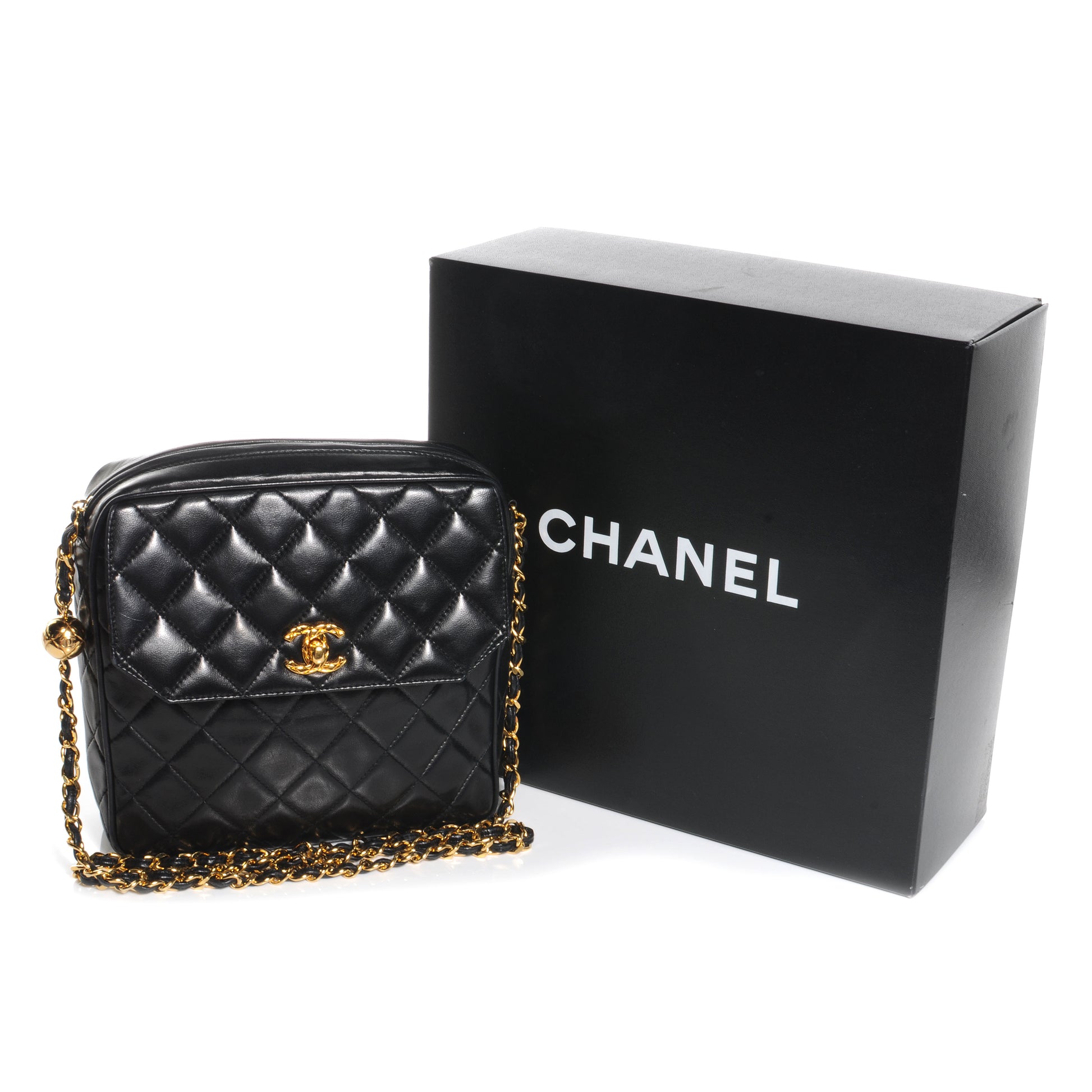 Chanel Lambskin Quilted Flap Shoulder Bag Black 5 of 9