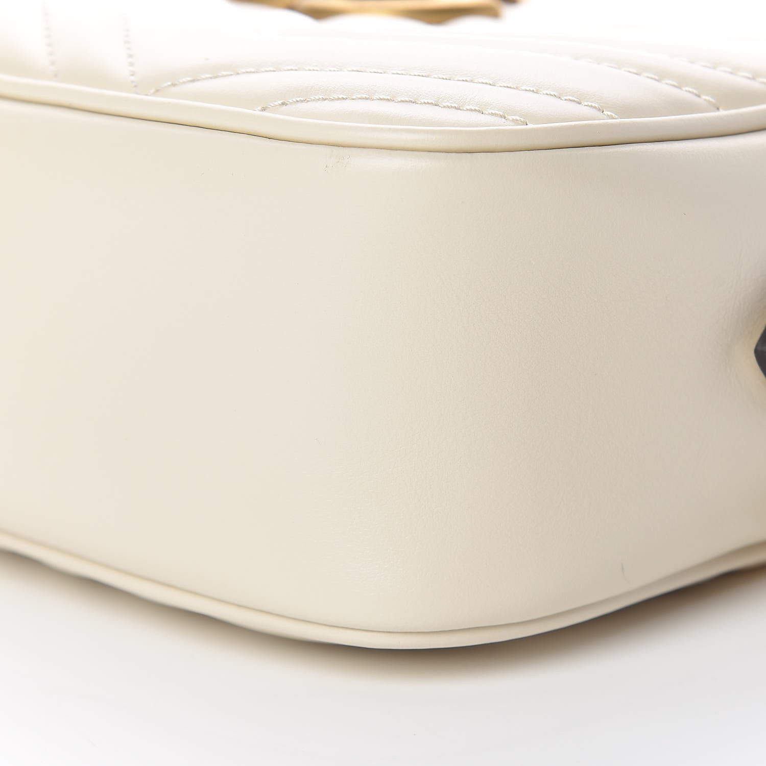 Gucci Calfskin Matelasse Small GG Marmont Chain Shoulder Bag White 10 of 11