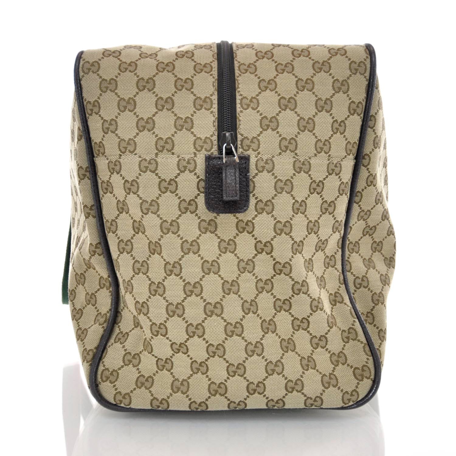 Gucci GG Monogram Web Large Collapsible Carry On Duffle Beige Brown 5 of 8
