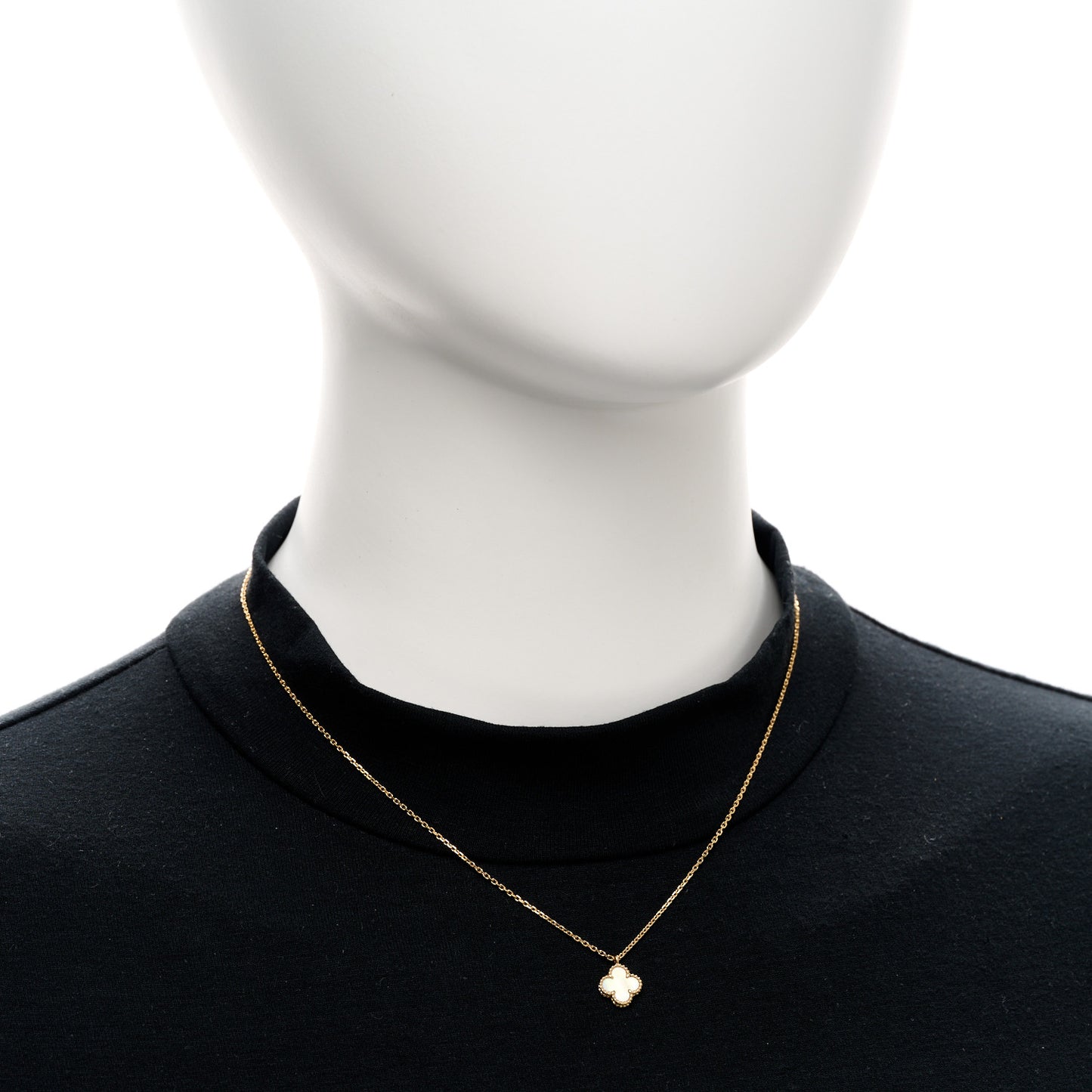 18K Yellow Gold Mother of Pearl Sweet Alhambra Pendant Necklace