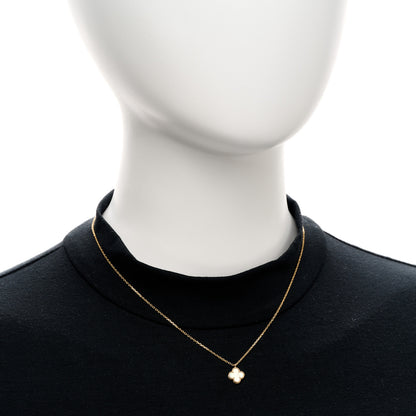 Van Cleef & Arpels 18K Yellow Gold Mother of Pearl Sweet Alhambra Pendant Necklace 2 of 5