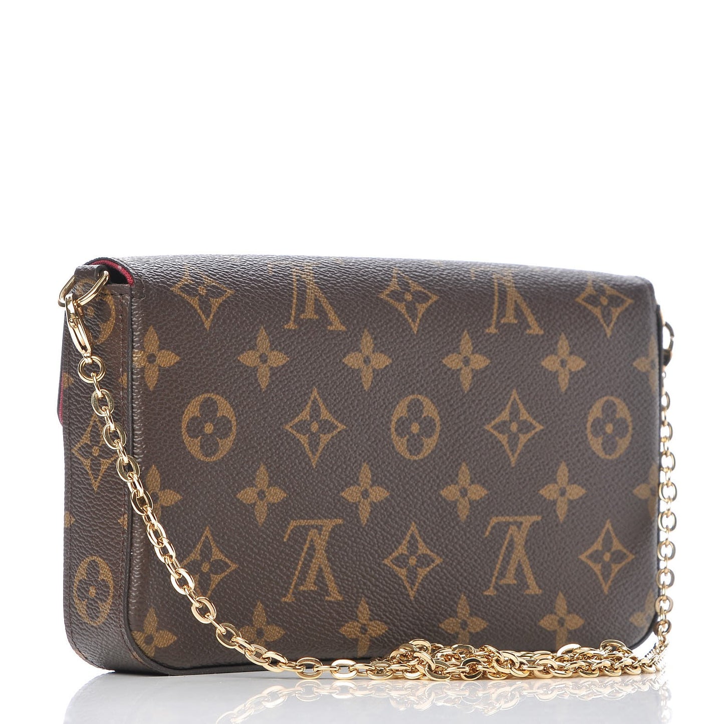 Monogram Pochette Felicie Chain Wallet Fuchsia