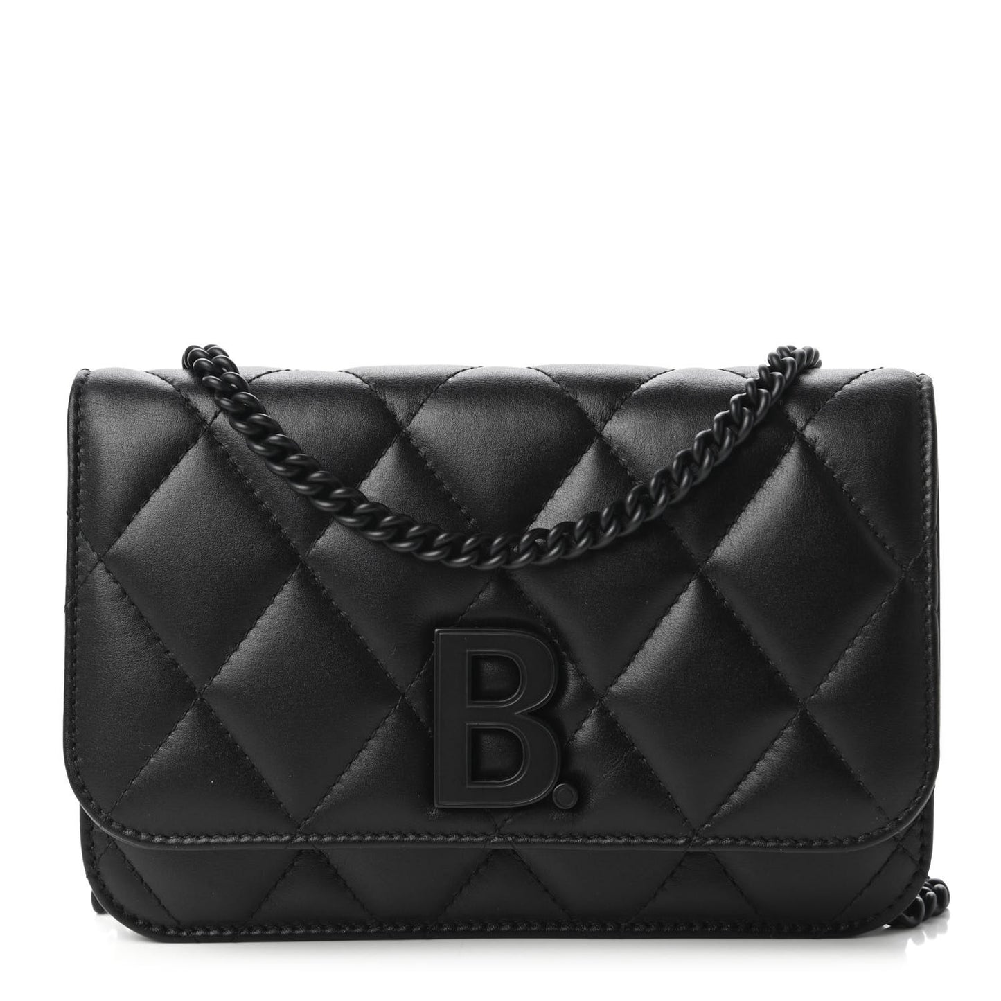 Calfskin Quilted Touch B Wallet on Chain Black