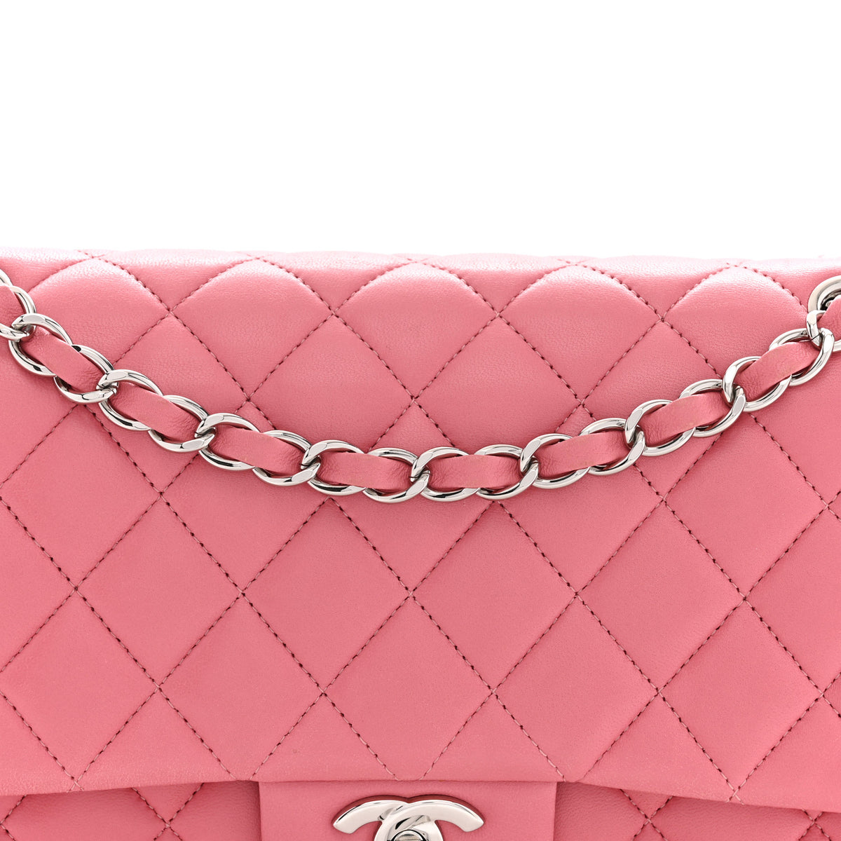 Chanel Lambskin Quilted Medium Double Flap Pink 8 of 12