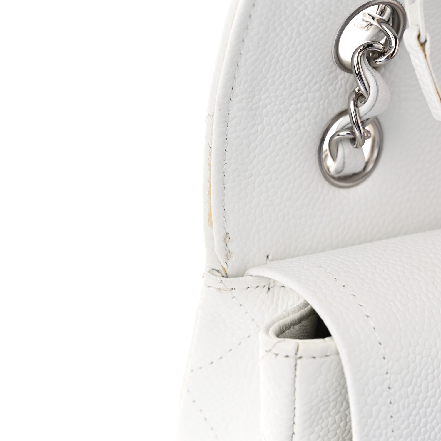 Chanel Caviar Quilted Medium Double Flap White 15 of 15