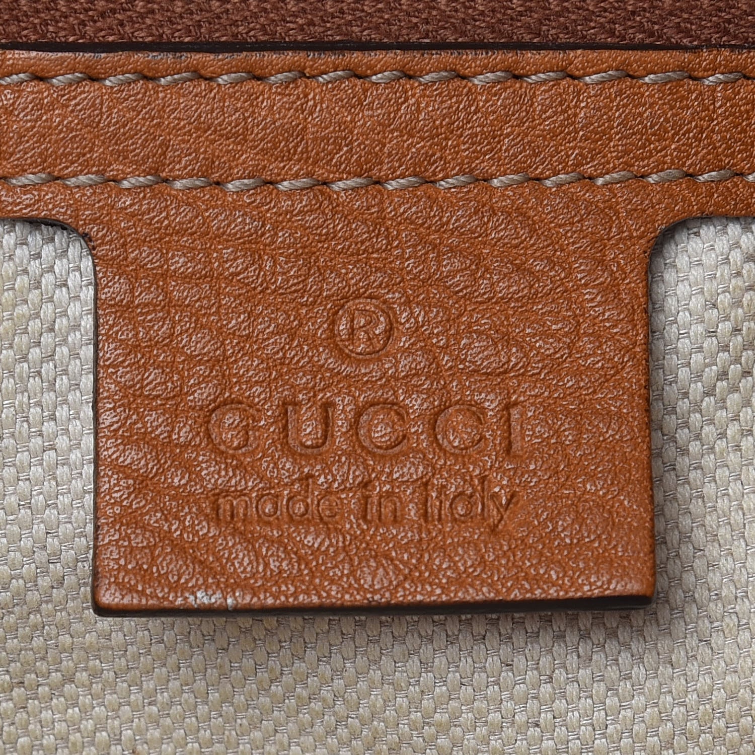 Gucci Calfskin Web Medium Heritage Tote Tan 12 of 25