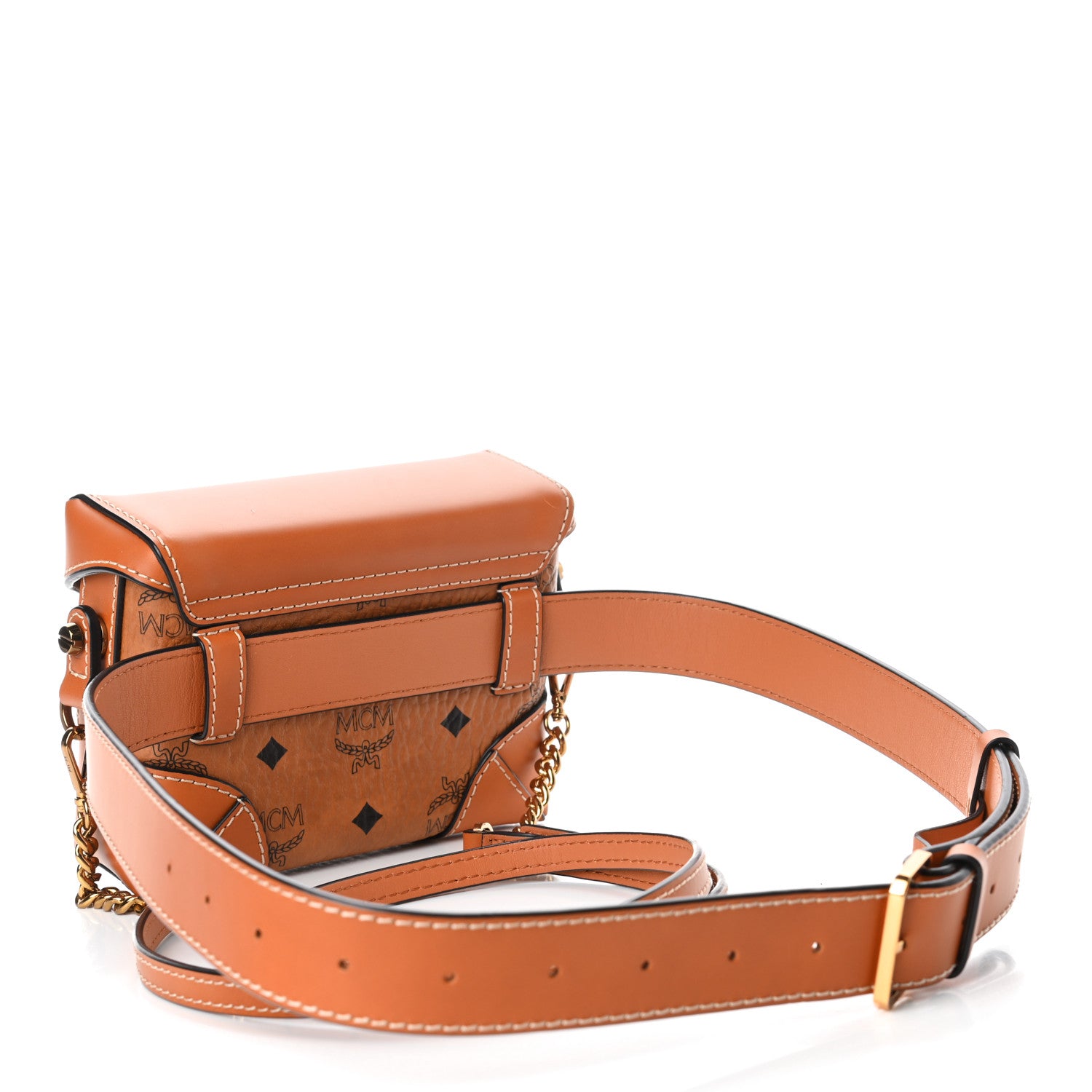 MCM Visetos Soft Berlin Convertible Belt Bag Cognac 2 of 4