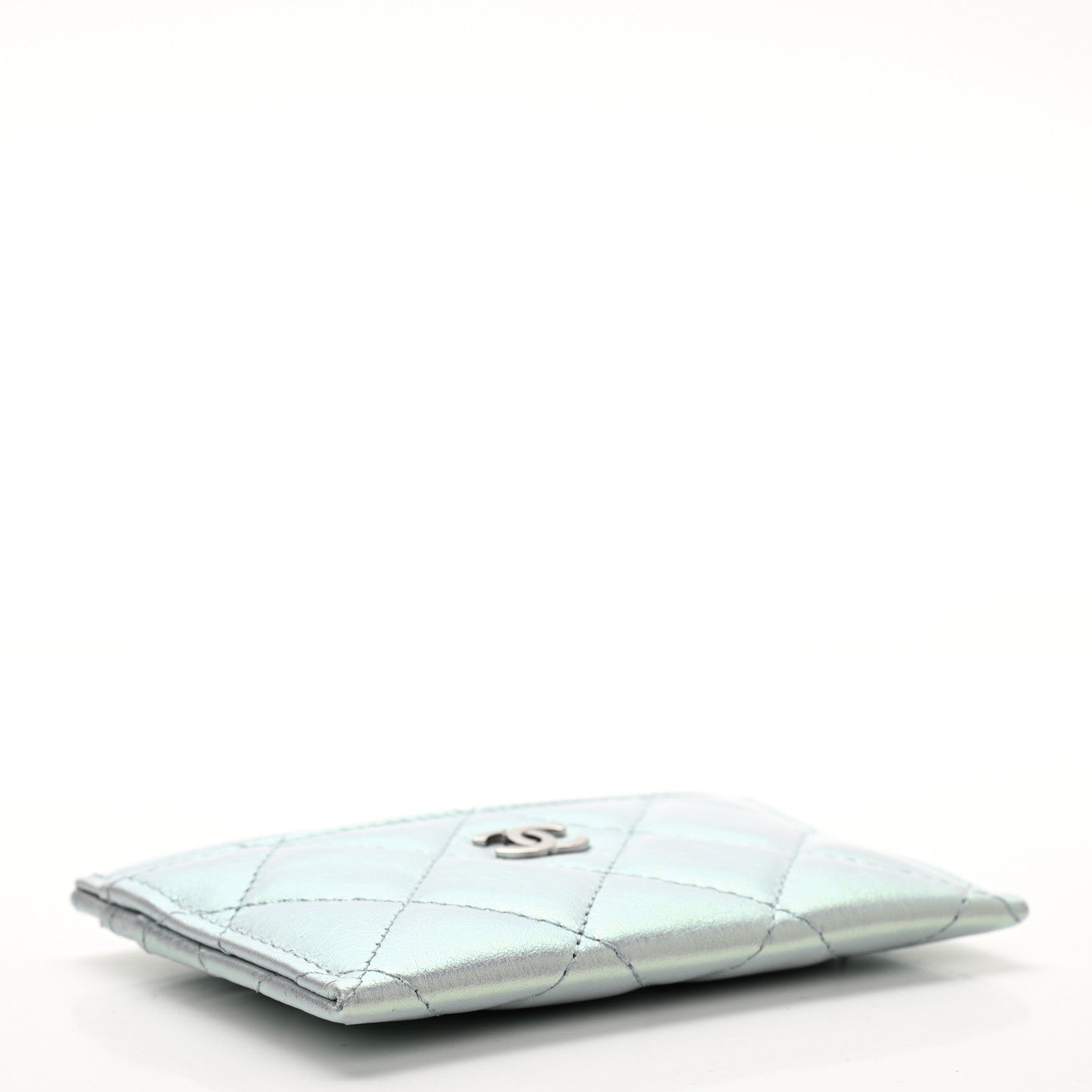 Chanel Iridescent Calfskin Quilted Card Holder Light Blue 4 of 8