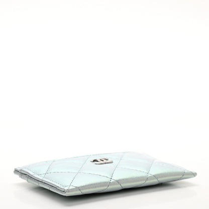 Chanel Iridescent Calfskin Quilted Card Holder Light Blue 4 of 8