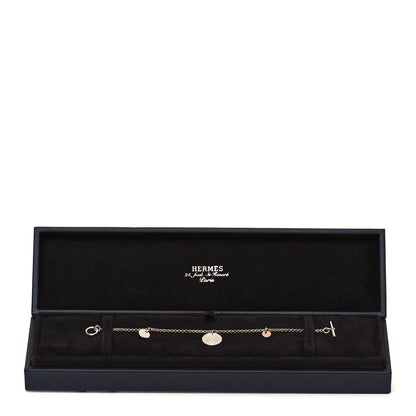 Hermes Sterling Silver 18K Rose Gold PM Ex-Libris Bracelet SH 5 of 5