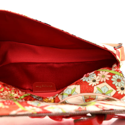 Christian Dior Silk Embroidered Chinosiere Saddle Clutch Multicolor 5 of 8