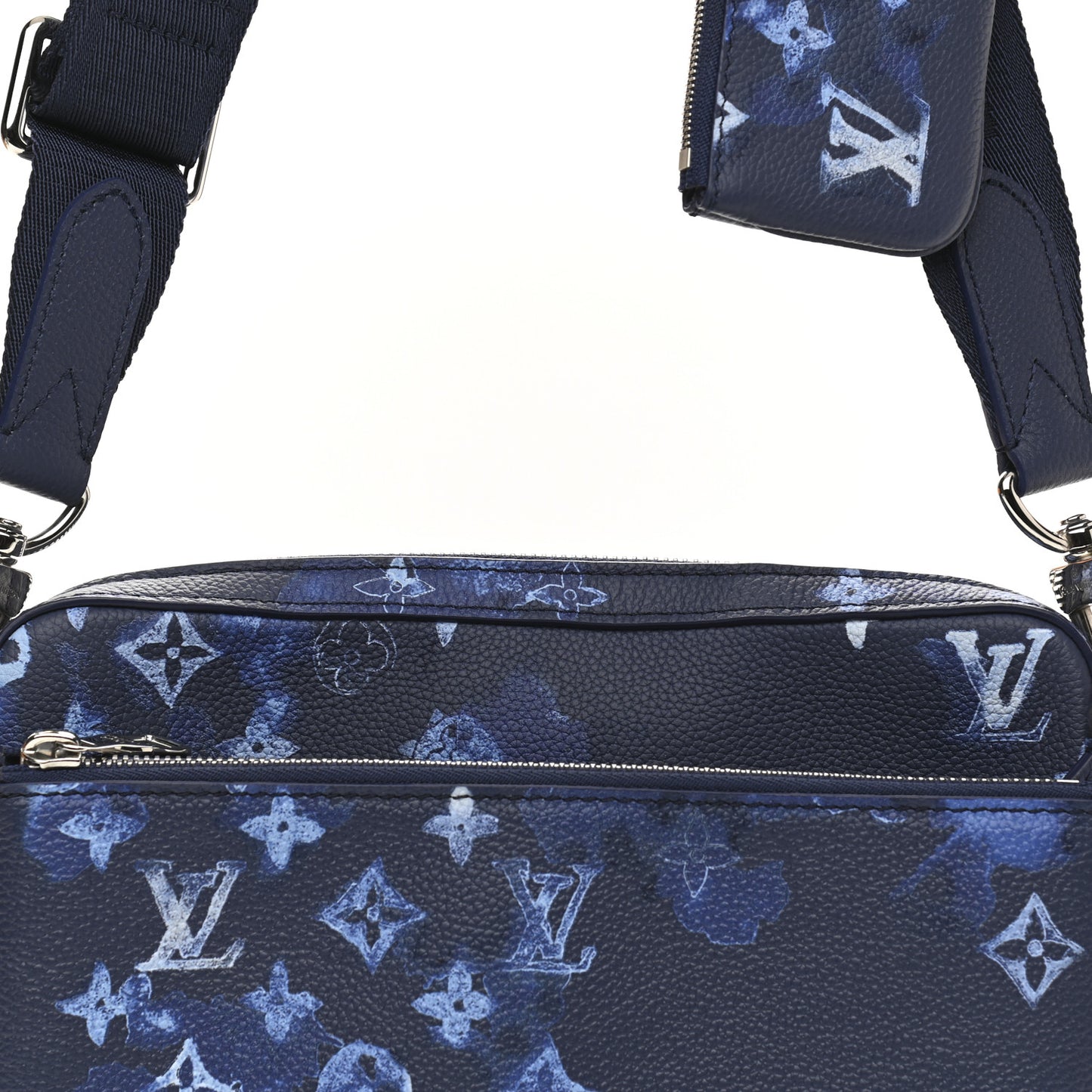 Monogram Ink Watercolor Trio Messenger Bag Blue