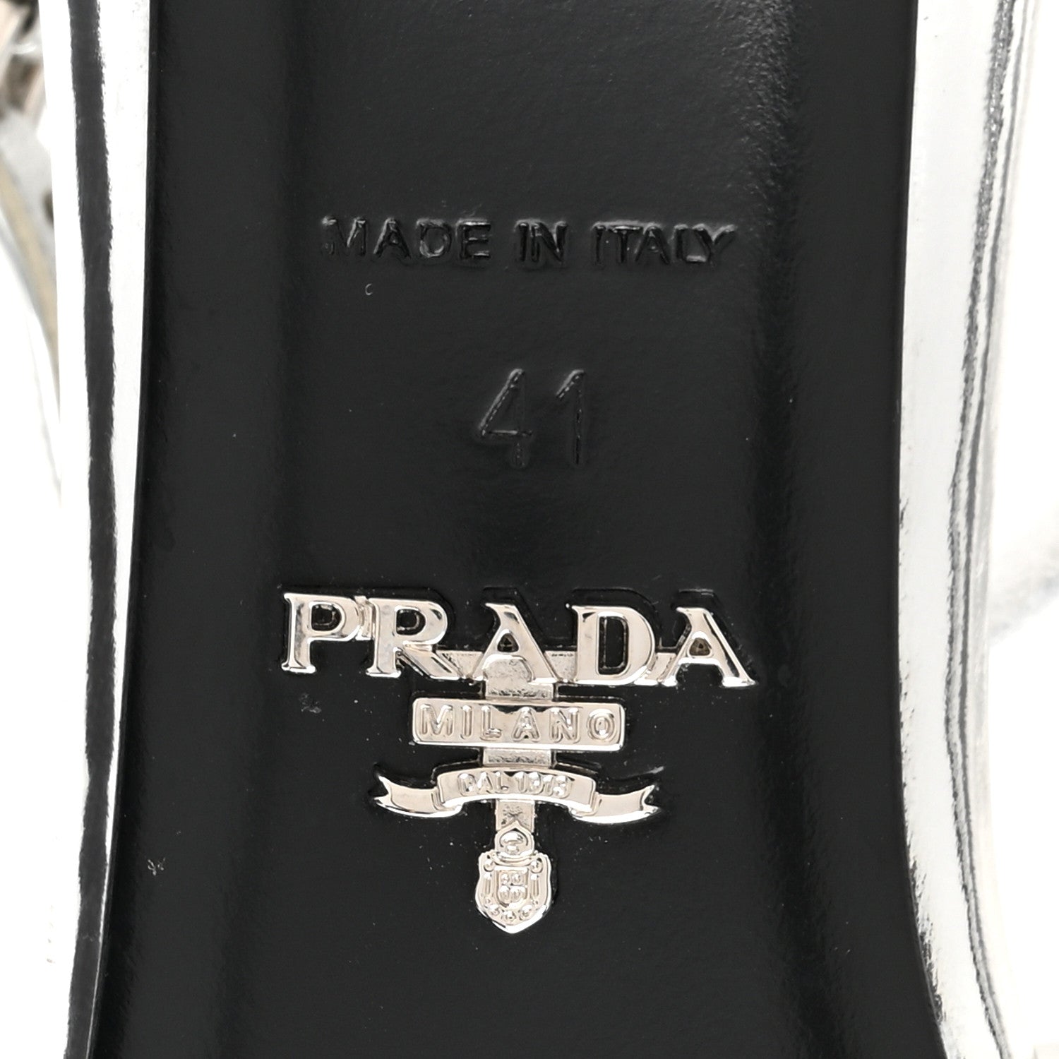 Prada Metallic Calfskin Pointed Toe Pumps 41 Argento 6 of 10