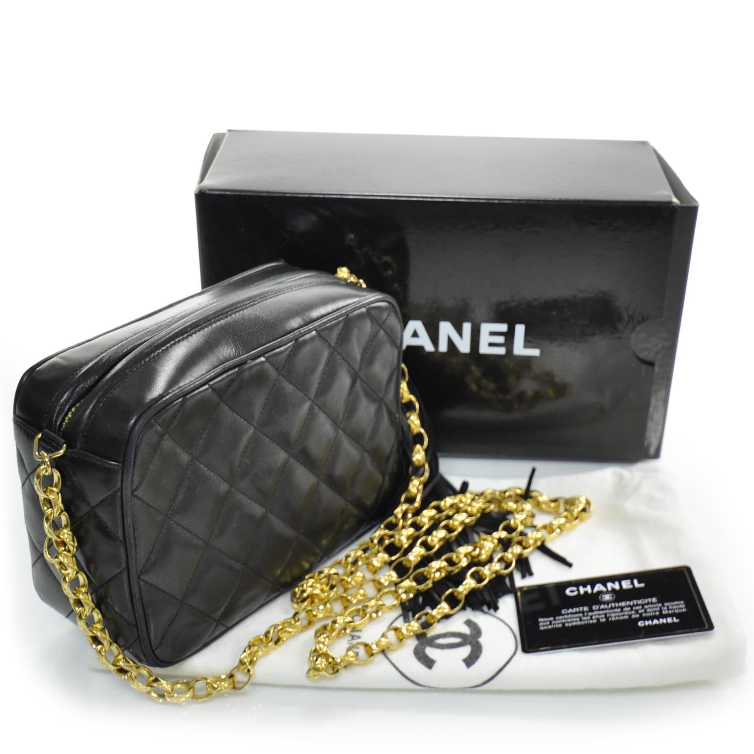 Chanel Quilted Lambskin Small Tassel Camera Case Black 3 of 11