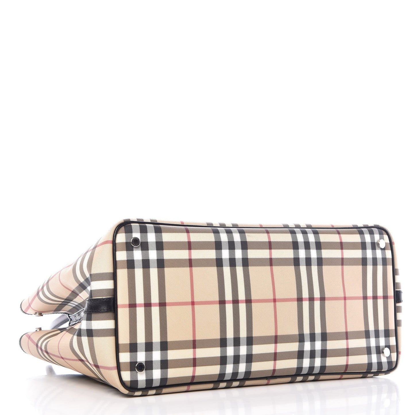 House Check Buckle Tote Black