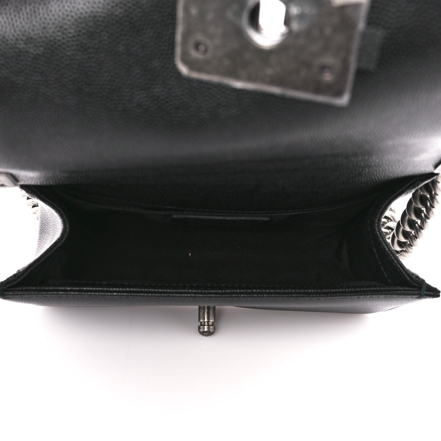 Caviar Quilted Small Boy Flap Black