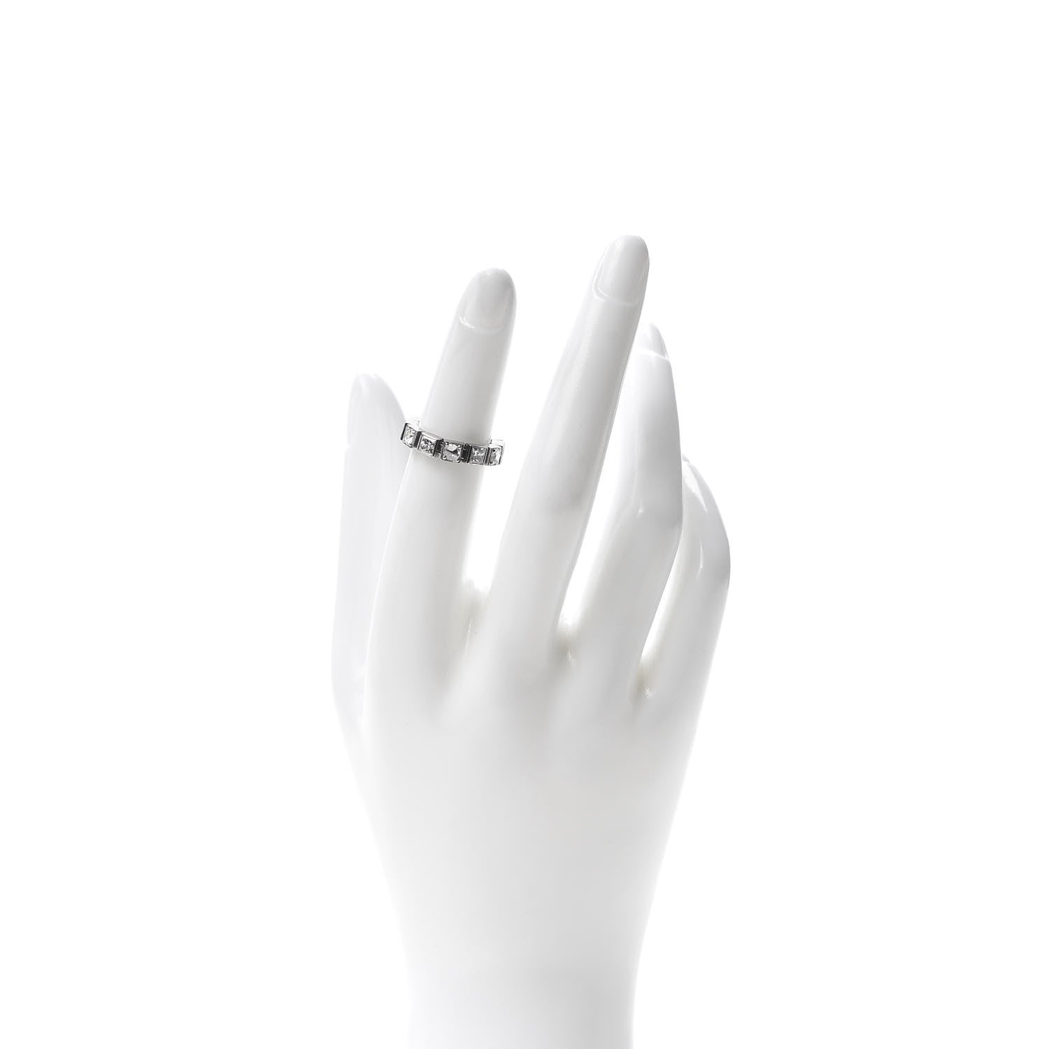 Tiffany 18K White Gold Diamond T Line Band Ring 47 4.25 2 of 4