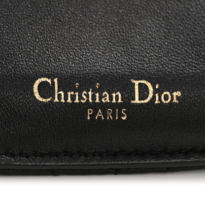 Christian Dior Lambskin Cannage Dioraddict Flap Wallet Black 6 of 9