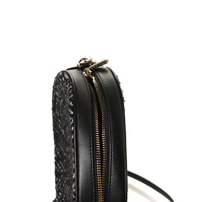 Dolce & Gabbana Calfskin Tweed Chevron Devotion Crossbody Bag Bag Black 12 of 13