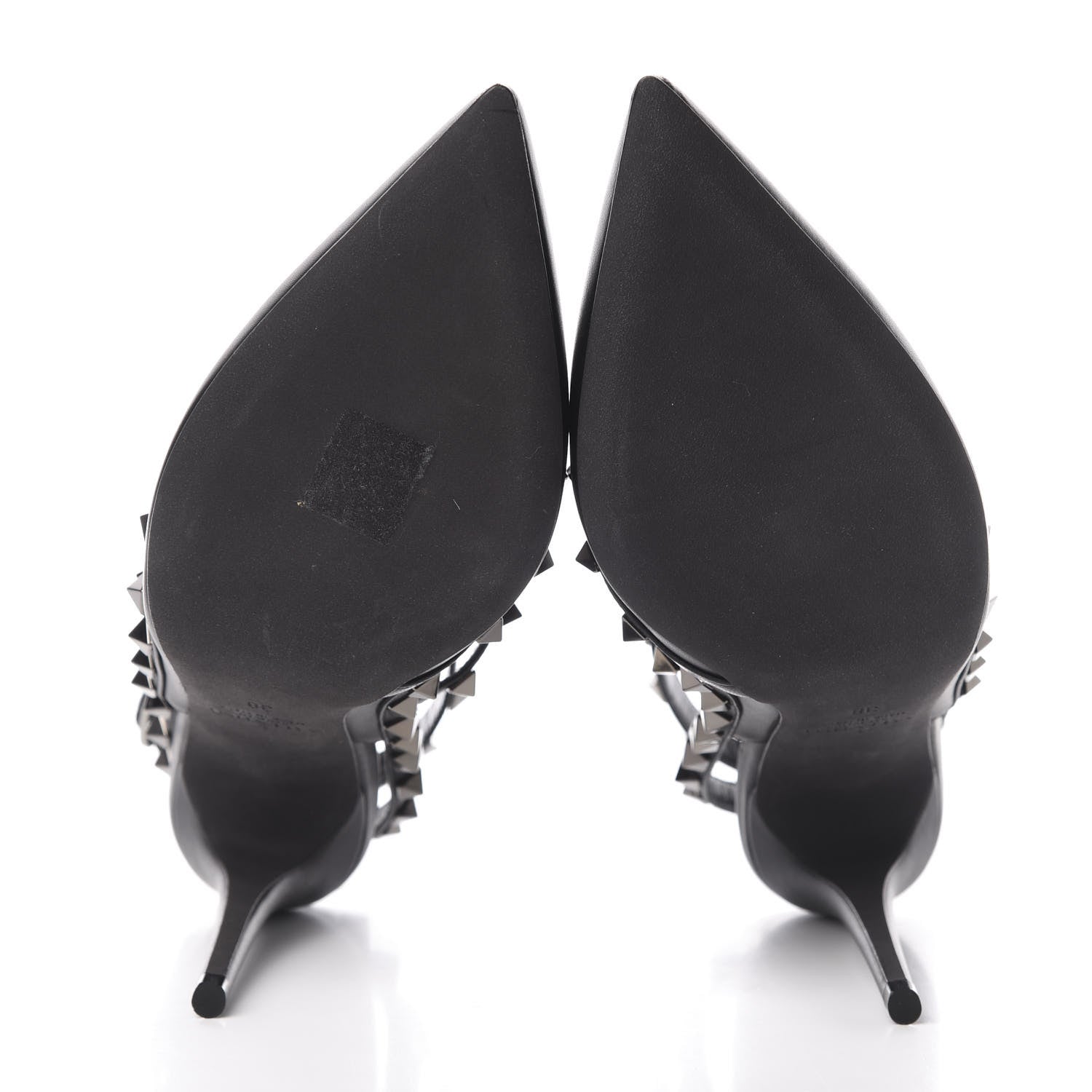 Valentino Garavani Nappa Rockstud Ankle Strap Pumps 38 Black 5 of 7