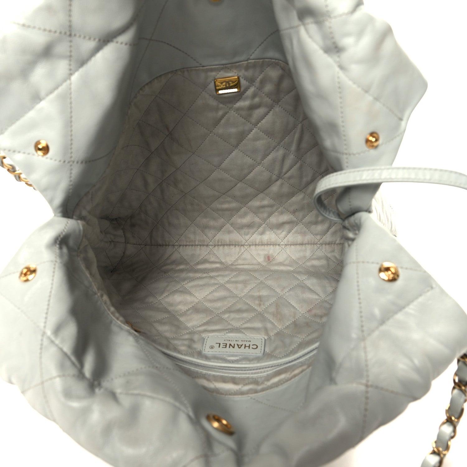 Chanel Shiny Calfskin Quilted Small Chanel 22 Grey 6 of 14