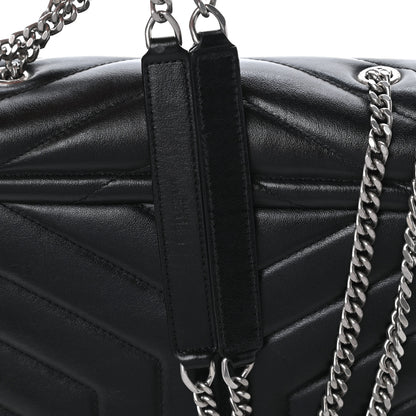 Saint Laurent Calfskin Y Quilted Monogram Small Loulou Chain Satchel Black 8 of 11