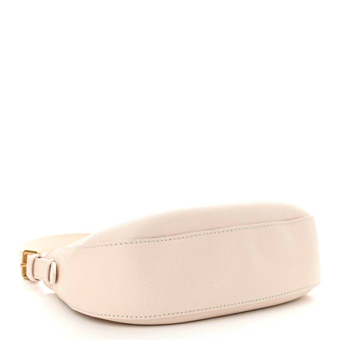 Grained Calfskin Low Key Shoulder Bag Limestone Gray