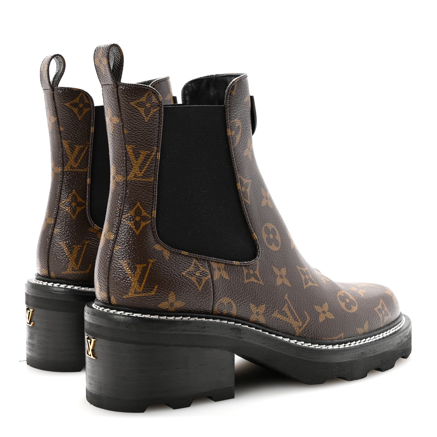 Louis Vuitton Patent Monogram LV Beaubourg Ankle Boots 41 Black 5 of 9