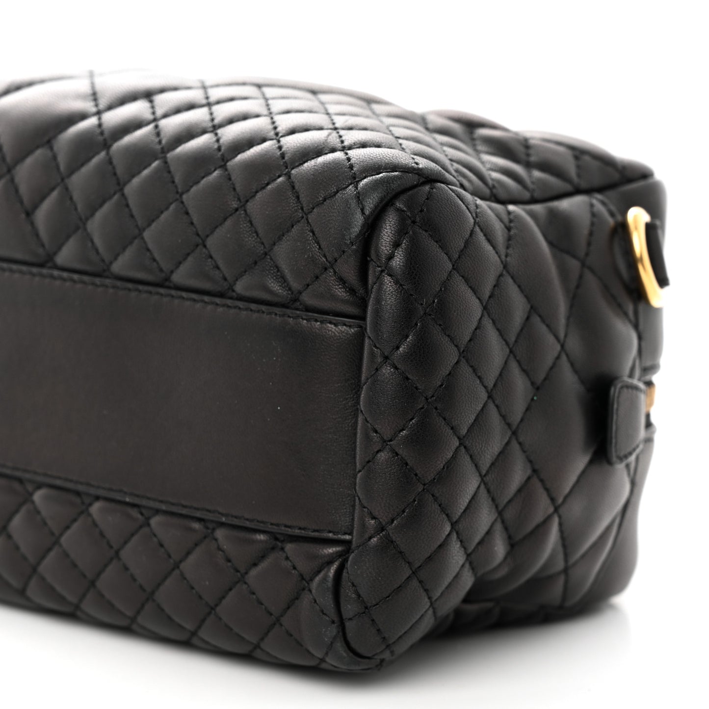 Nappa Quilted Icon Bowler Bag Black