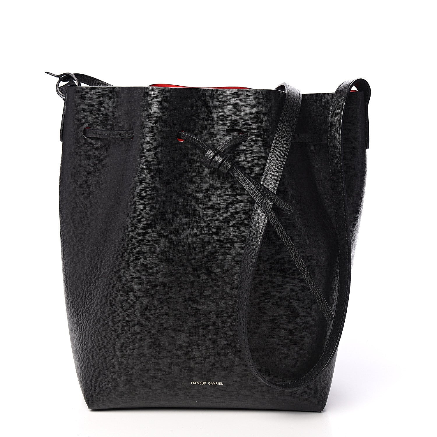 Mansur Gavriel Saffiano Bucket Bag Black Flamma 2 of 10