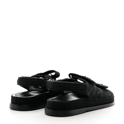 Chanel Mixed Fibers Velcro Dad Sandals 39.5 Black 4 of 15