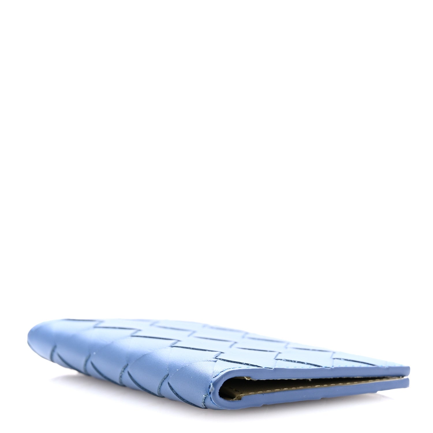 Bottega Veneta Calfskin Intrecciato Flap Card Case Deep Pacific Travertine 4 of 7
